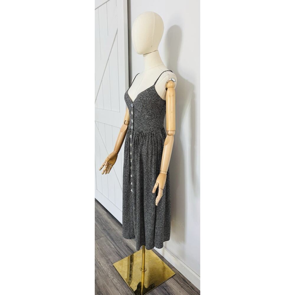 Auguste the Label Size US 2 Tear Drop Staple Charcoal Dot Print Midi Dress - Picture 3 of 8